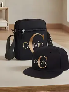 Fashionable Graphic Letter Pattern Baseball Cap and Crossbody Bag Set, Adjustable Street Style for All Seasons, Perfect Gift for Friends