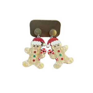 Gingerbread Man Earrings - Colorful Design