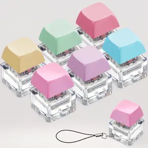 6-Pack Keyboard Clicker Fidget Keychain – Button Stress Relief Toy in Macaron Colors. Decompression Gifts for Adults to Pass Time & Relax. Portable & Addictive Fun.