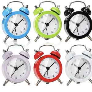 Tiny Vintage Alarm Clock - Colorful Design with Round Face and Black Hands, Ideal for Everyday Use