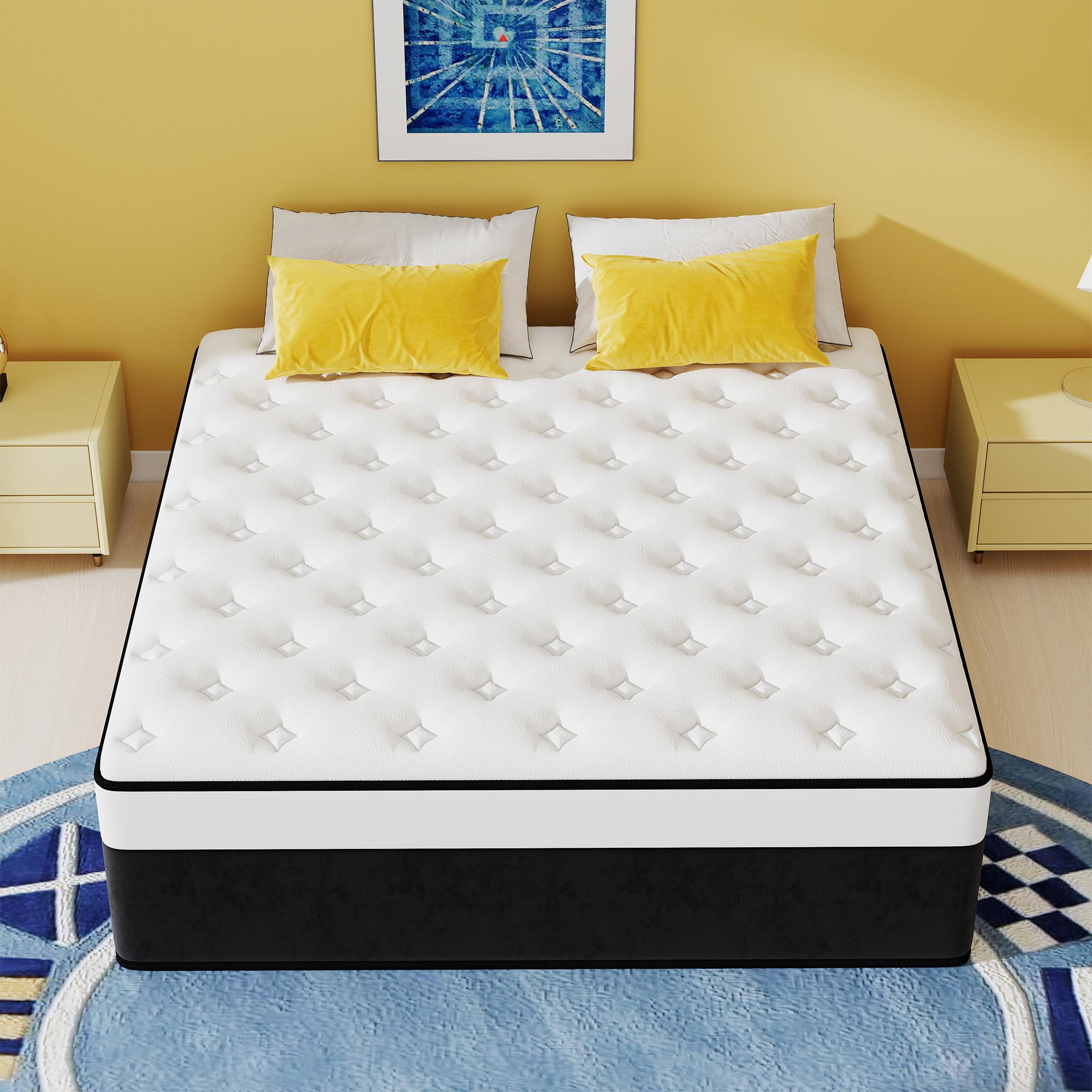 CHEHOON Twin Full Queen King Size Mattress in a Box 10/12/14 Inch Hybrid Mattresses Fiberglass-free Gel Memory Foam & Zoned Support Springs Pressure Relief Breathable Fabric Motion Isolation CertiPUR-US & OEKO-TEX