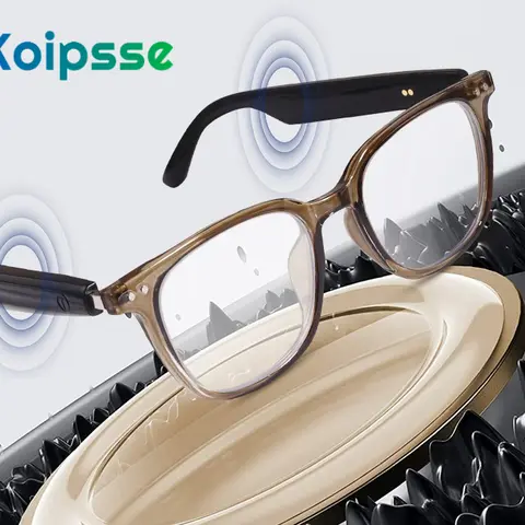 Koipsse Bluetooth Smart Glasses Rechargeable fashionable versatile wireless calls suitable for adults sports gift gifts make calls smart glass eyewear transparent anti-blue light photochromic lens Wireless Smart Music Glasses sunglasses