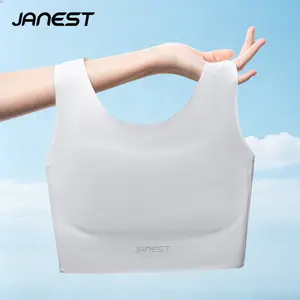 JANEST women’s seamless padded bra, wire-free shaping bra, anti-shake sports bra, low-cut shapewear, seamless vest, gym wear, sportswear