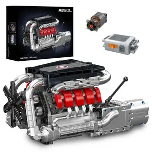 Mechanical V8 Engine Building Blocks Set, 1169-Piece STEM DIY Car Motor Model Kit for Engineering Assemblage Projects, Novelty Toy Gift