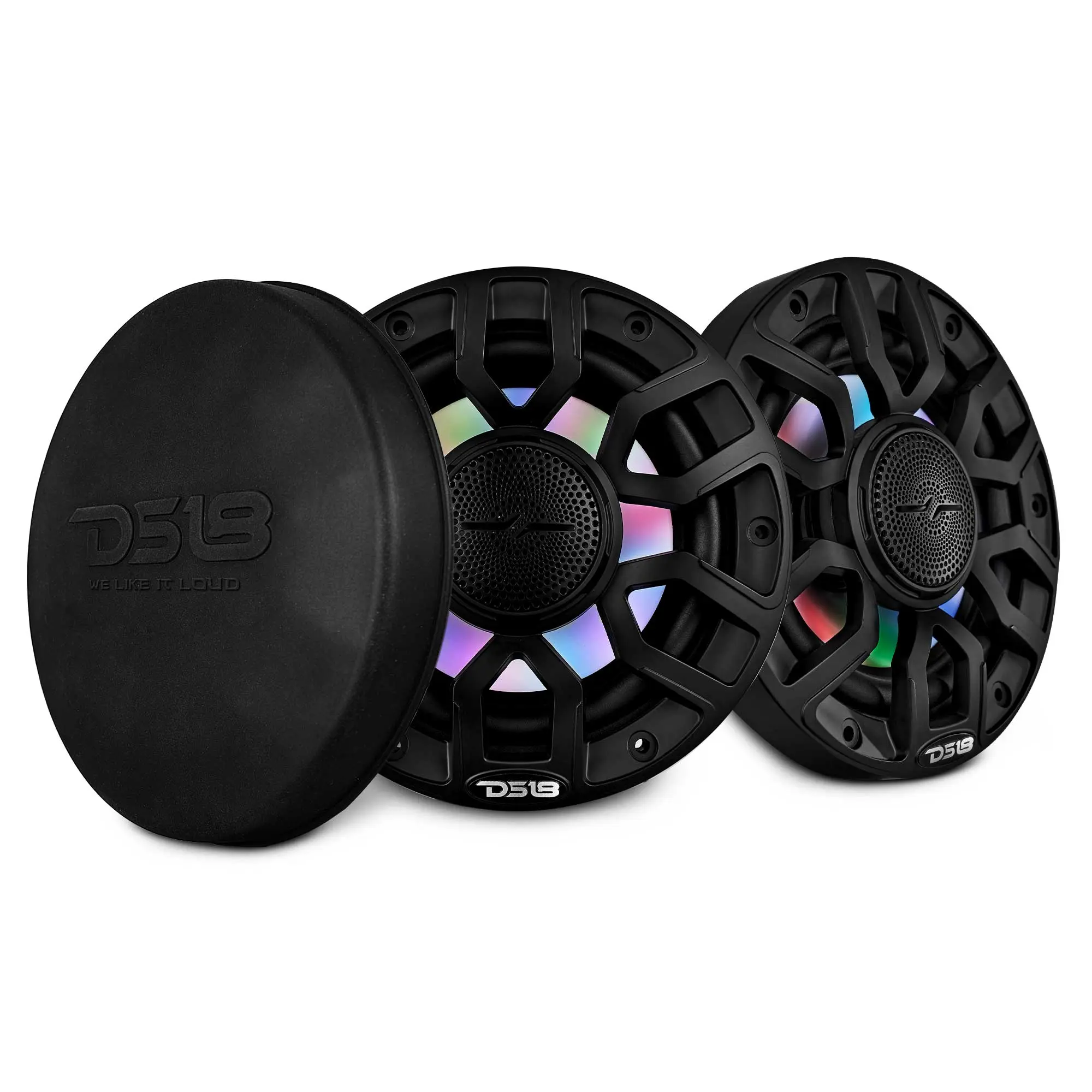 NXL 6.5" Powerful 2-Way Coaxial Marine Car Audio Speaker with Bullet Tweeter, Digital LED Lights, 150W RMS, 4-Ohm, Durable Engineered for Car Audio Lifestyle