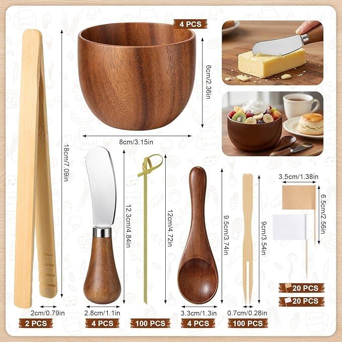 254PCS Charcuterie Board Accessories Set – Cheese Knives, Mini Tongs, Dip Bowls, Cocktail Picks, Butter Spreaders, Party Serving Utensils for Weddings, Events & Kitchen