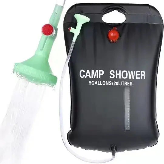 Black shower bag 20 liters (with switch)