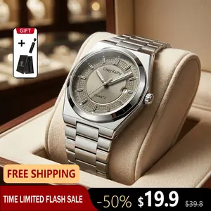 Minimalist, elegant men’s automatic wristwatch with water resistance and scratch protection, featuring an adjustable strap suitable for various occasions