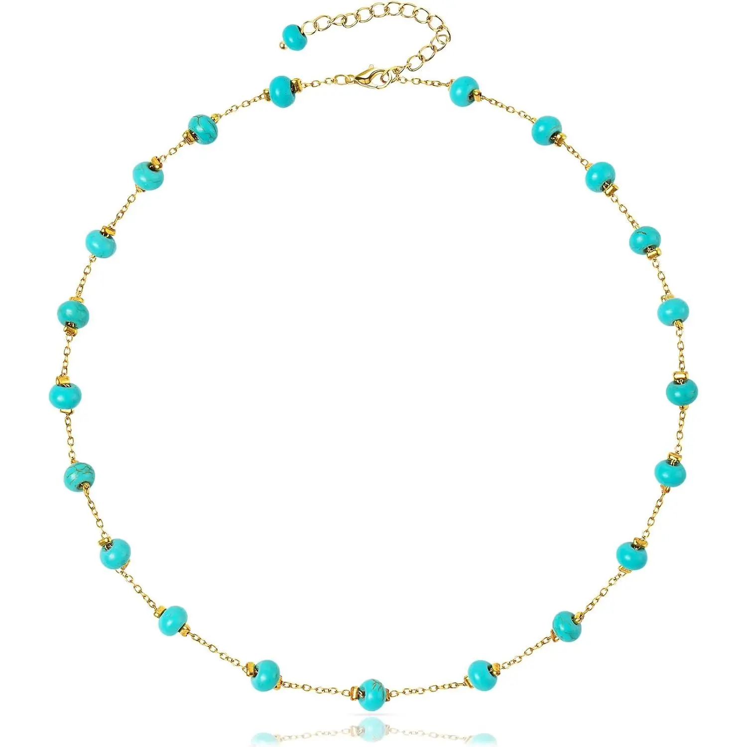 Beaded  Necklace for Women: Boho Bead Choker  Stone Necklaces - Handmade  for Summer Beach