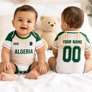 Personalized Algeria Baby Bodysuit, Custom Name Number Infant Soccer Outfit, Algeria Baby Jersey, Newborn Gift, Baby Soccer Jersey 2026 APC