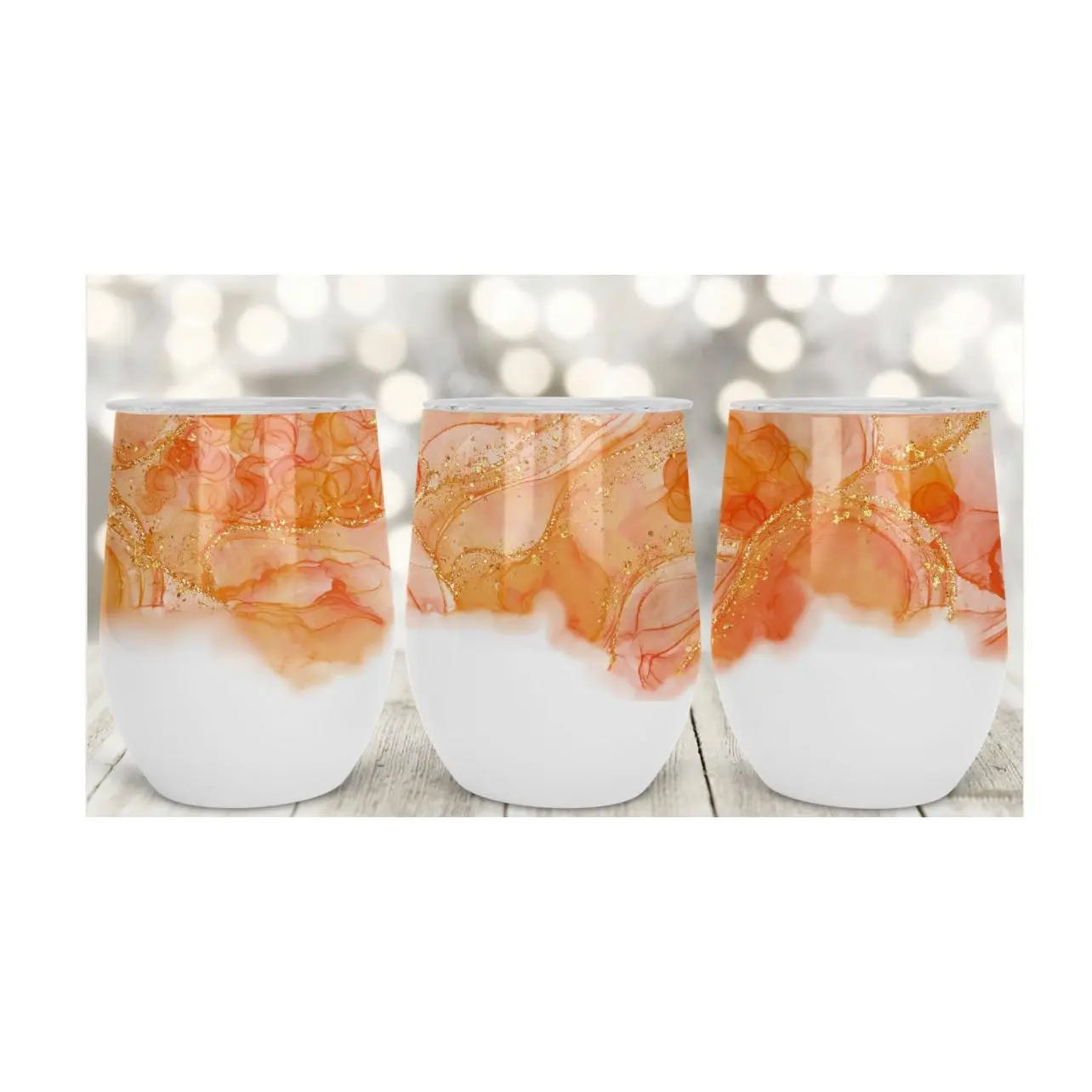 Summer Sun Beam Glass Drinkware Personalized Cup with Orange and Gold Design for Enjoying Your Favorite Drink