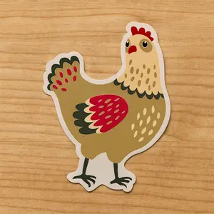 20 PCS Cartoon Chicken Stickers for Laptops Water Bottles Tablets Planners Waterproof Vinyl Unique Designs No Repeats 4x5cm