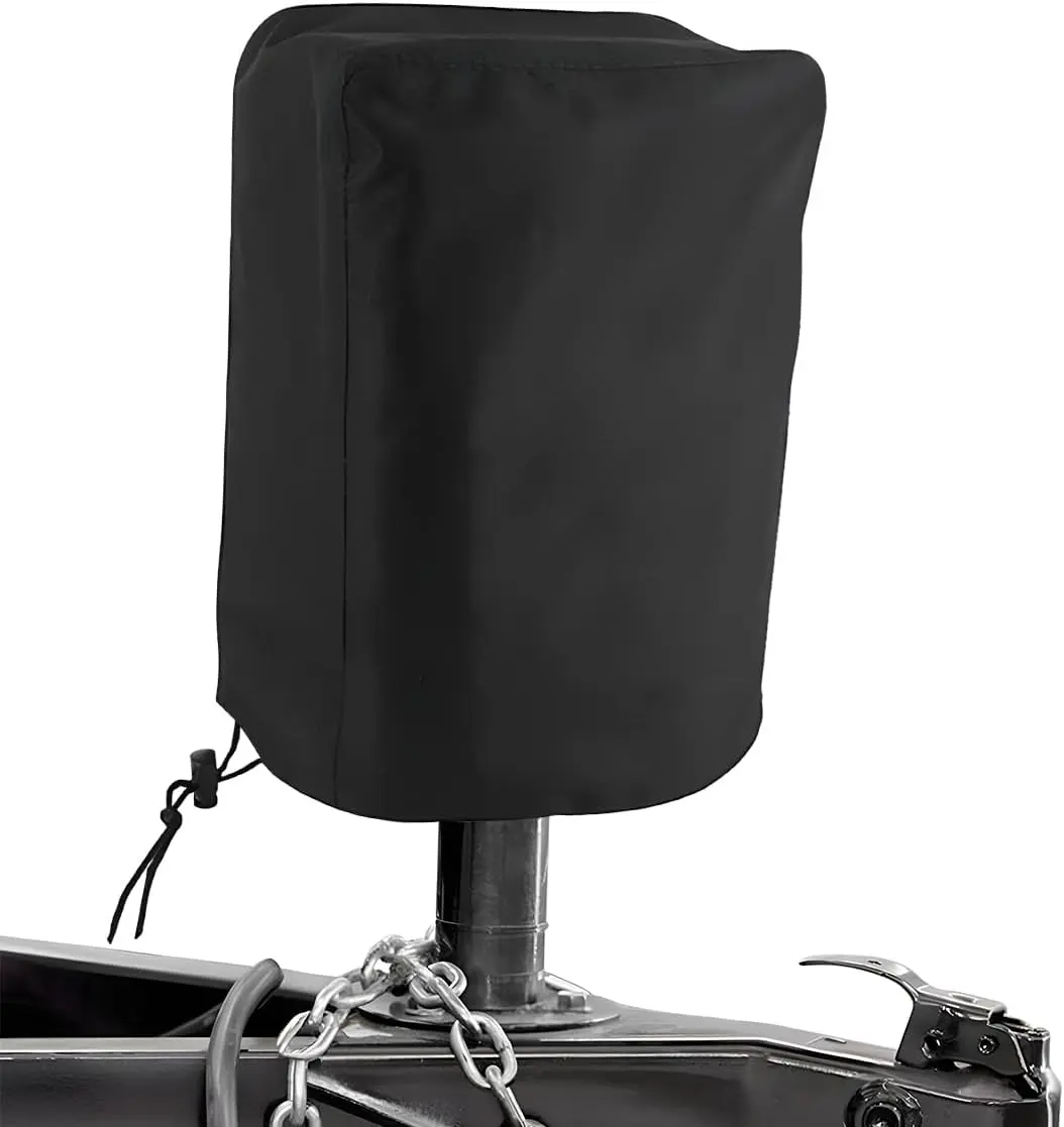 Electric Jack Cover, Windproof Tongue Trailer Jack Protective Cover with D-Ring, Universal Heavy Duty Jack Protector for Outside RV Parts, Exterior Car Accessories (Black)