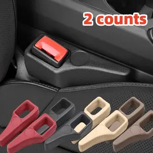 A pair of car seat slot protective covers - seat gap plugs, car interior seat accessories, seat belt buckle protective covers, socket decorative buckles to prevent items from falling off
