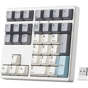 KN34GT  Mechanical Number Pad, 34-Key 2.4GHz Rechargeable Numeric Keypad, Hot Swappable Numpad with PBT Keycaps for Laptop, MacBook, PC Desktop, Compact Keyboards