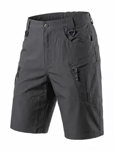Men's Solid Multi-pocket Cargo Shorts, Regular Fit Casual Fashion Comfy Quick Drying Shorts for Summer, Men's Bottoms for Daily Wear