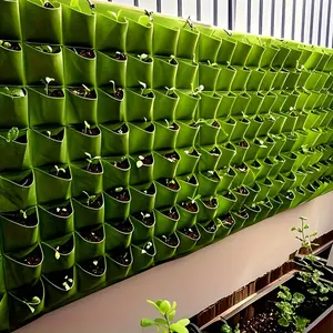 18-Pocket Vertical Garden Planter - Lightweight, Wall-Mounted Grow Bag for Indoor & Outdoor Use, Space-Saving Modern Hanging Plant Stand for Herbs, Vegetables, and Flowers, Green, Multi-Pocket Design, Vertical Garden Planter