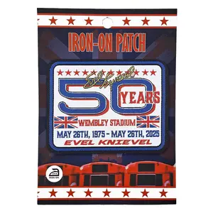 Evel Knievel 50th Anniversary Wembley Mechanic Patch – Iron-On with Gold Signature