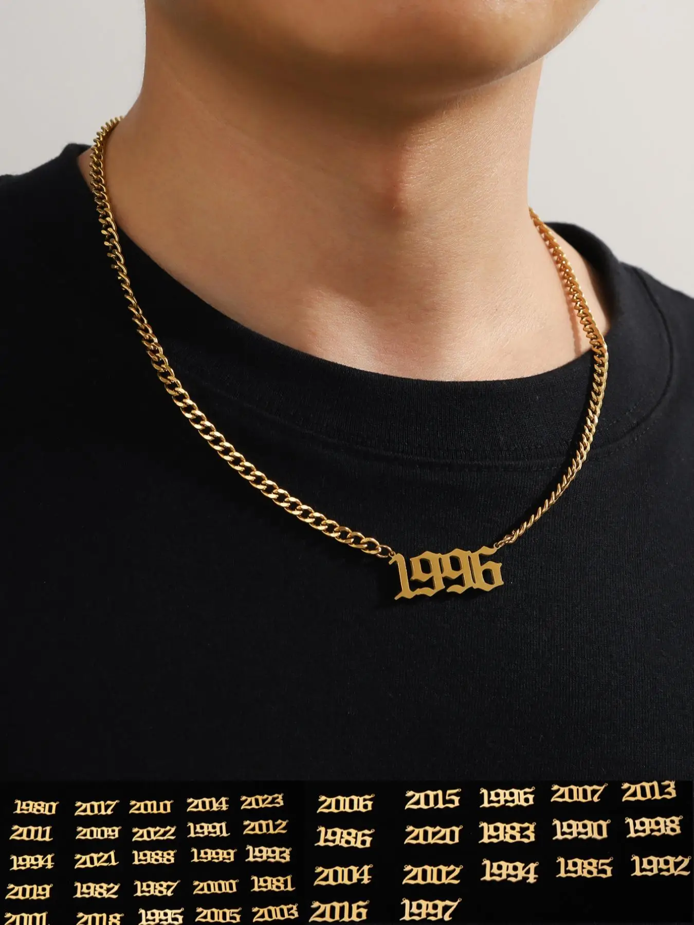 Men's Street Style Stainless Steel Number Decor Necklace, 1 Count Casual Trendy Pendant Necklace, Fashionable Jewelry for Daily & Party Decoration