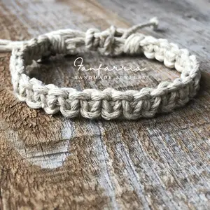 Marathon, Natural Macrame Men's Bracelet Eco-friendly