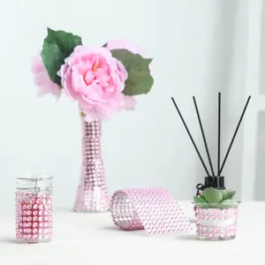 Blush Self Adhesive Rhinestone Diamond Sticker Wrap Sheets, DIY Craft Gem Stickers 21"x11"