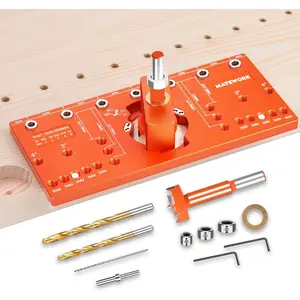 Cabinet Hinge Jig, Concealed Hinge Jig with Shelf Pin Jig, Hinge Template Jig for Woodworking, Door, Cabinet Hinges, Mounting Tool