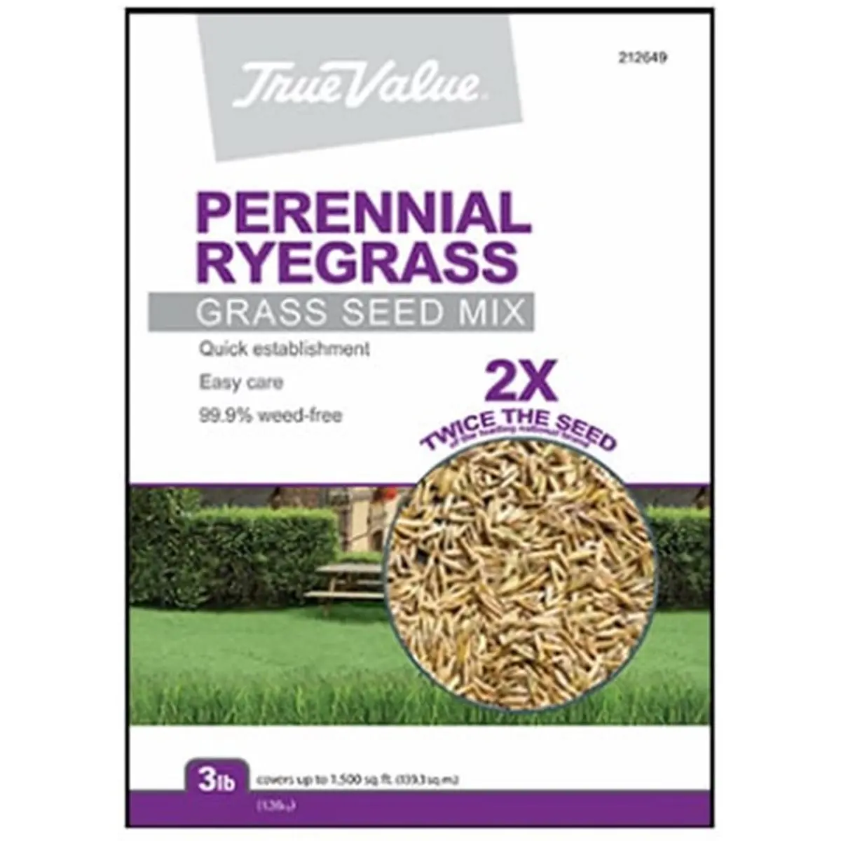 212 MAIN Perennial Rye Grass Seed, Barenbrug USA TV Variety, 3LB Bag, High Coverage Rye Grass Perennial Seed