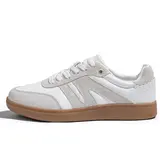 LUCKY STEP Women's Classic Retro Genuine Leather Fashion Sneakers - Women's Casual Walking Shoes, Ankle, Sporty Chic, Anti-Slip Gum Sole, Breathable, Comfortable, Closed Toe, All-Season, Ideal for Daily Wear & Back to School, Women's Sneakers