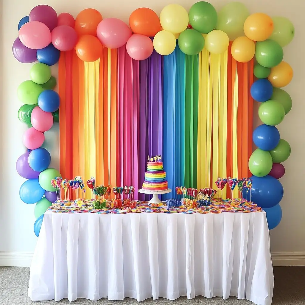 8 Crepe Paper Streamers, 656ft Pack of Rainbow Streamers Party Decorations | Each roll is 82 ft long and 1.8 Inch wide ideal for Birthday Party Decor, Wedding Decorations and DIY projects