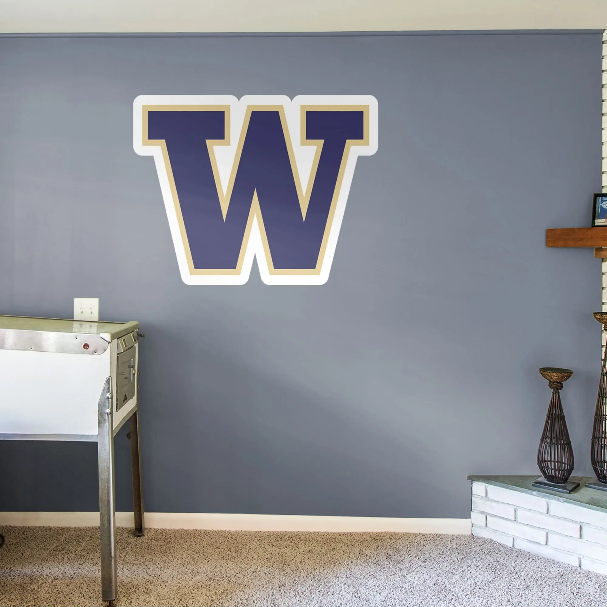 Official NCAA Washington Huskies RealBig Logo Collection Easy-Remove Reusable Vinyl Wall Decor Stickers, Room Decor for Fans’ Bedrooms