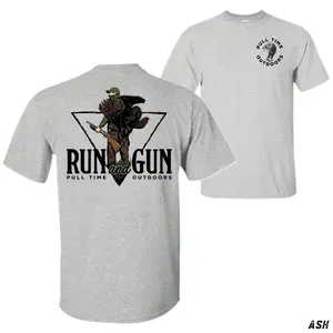 Pull Time Outdoors Turkey Hunting T-Shirt - Run and Gun Hunter Graphic Tee, Spring Gobbler Outdoor Apparel, Vintage Hunting Shirt, Casual Country Top for Men and Women - KEVIN HOUSTO SHOP