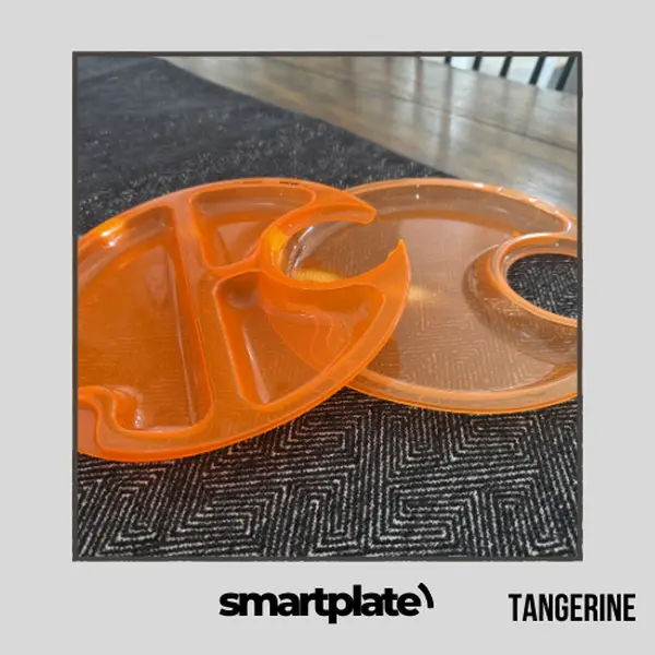 SmartPlate - Tangerine Plastic Reusable Plate
