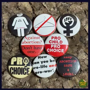 Pro-Choice Buttons - 8 Pack with Standard Design and Quality