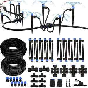 230ft Quick-Connect Drip Irrigation System, Automatic Garden Watering System with 1/2" & 1/4" Fast-Lock Tubing - Adjustable Nozzles & Sprinklers for Garden,Greenhouse, Lawn,Potted Plants