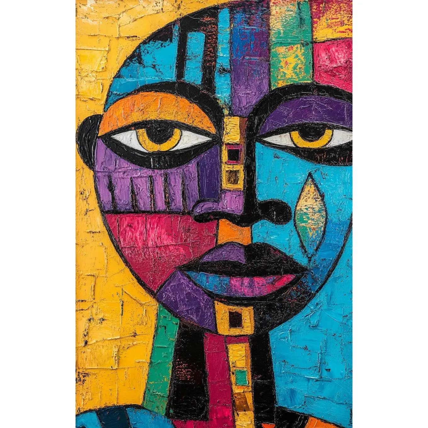 Vibrant Abstract African Art Print – Expressive, Bold, and Colorful