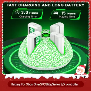 4x4080mWh Battery Pack for Xbox One/Xbox Series X|S,Xbox Rechargeable Battery Pack with Xbox Charger Station, Xbox Battery Kit for Xbox One Elite Controller