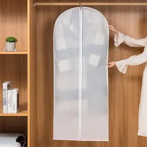 5 Piece Clothing Dust Covers, Transparent Zipper Suit Bags, Wardrobe Storage Moisture Proof, Durable Home Essentials, Clothes Protection