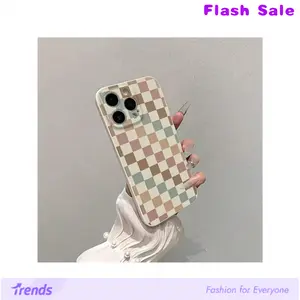 Antique White Plaid TPU Smartphone Protective Case & Casing - Shockproof, Anti-Drop, Full Coverage, Reinforced Edges, Durable, Stylish, Waterproof, with Screen Protector - Protection for iPhone 16, 17 Pro Cellphones