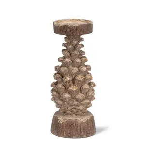 Small Pinecone Pillar Holder-8.5"H