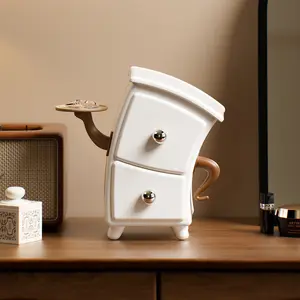 Funny Waist Storage Cabinet Mini Organizer, Modern Storage Organizer, 2 Drawers + 1 Tray, Jewelry Lipstick Key Holder, Compact Desktop Organizer Bins, Countertop Organizer, New Year Valentine Gift, Jewelry Storage Armoire, Household Storage Organizer