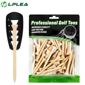Golf Tees Professional Natural Wood Golf Tees Pack of 100, Golfing Tees Multiple Colors Size 3-1/4 inch, 2-3/4 inch or 2-1/8 inch, Tall Golf Tees Bulk Reduce Side Spin and Friction