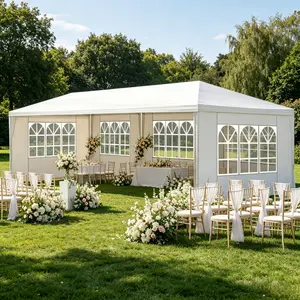 10x20/30ft Canopy with Removeable Sidewalls, Heavy Duty Canopy Wind Waterproof Commercial Outdoor Wedding Party Tents for Parties Canopy Gazebo