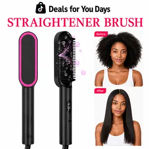 Viral Prizm 2-in-1 Hair Straightener Brush,Frizz Buster Ionic Hair Straightening Brush,Hair Straightener Comb,3D Anti-Scald,4 Temps, 5Min Fast Straightening,450°F, 20S Fast Heating,Auto Shut-Off,Dual Voltage #SummerVibes Hair Tools,Father's Day Gift