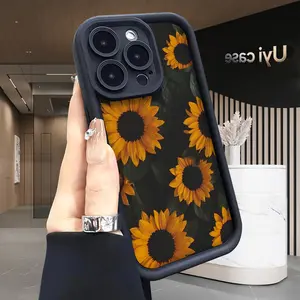 Sunflower Field iPhone Case for 17 Air 16 16e 15 14 13 12 11 Pro Max Plus X XS Rugged Durable Shockproof Anti-Scratch Soft Silicone Protection