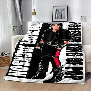 Michael Jackson Super Soft Premium Flannel Throw Blanket Comfortable Travel Bedding for Couch Hiking Bed Children Family Friends Mother Day Valentine Birthday Christmas Gift