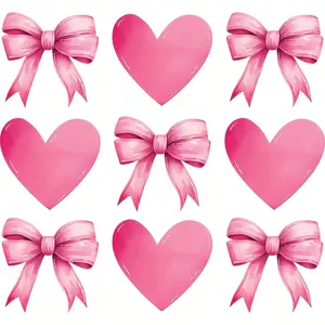 4Pcs Heart Butterfly Rust Transfer Stickers DIY Tape Heat Press Stickers for T Shirts Pillows Bags Valentine's Day Party Anniversary Decor