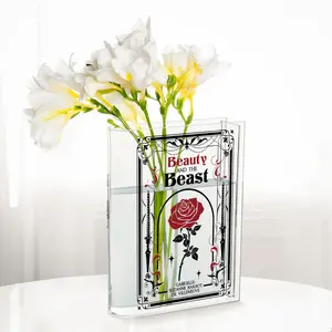 Beauty n The Beast Acrylic Book Vase | Bookish Home Decor for Readers & Aesthetic Book Lovers