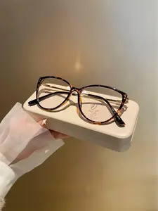 Trending Cat Eye Blue Light Blocking Glasses for Women, Retro Tortoise TR90 Frame, Oversized Anti Eyestrain Computer Gaming Eyeglasses, Fashion Clear Lens Optical Frames, Office Siren Aesthetic, Aesthetic Fake Glasses for Round Face Stylish Trendy Eyewear