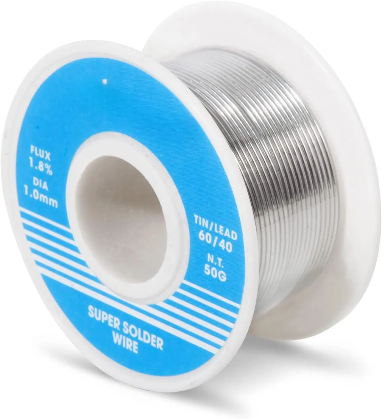 Rosin Core Solder Wire, 60/40 Tin Lead Alloy for Electrical Soldering & DIY Home Improvement, Antioxidation, Fast Welding, Beautiful Welding Point, Compatible with Household Appliances & Circuit Boards (0.8mm, 1mm/50g)