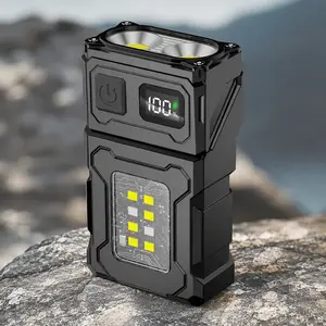 Multi-Function COB Bright Flashlight with Adjustable Angle, Magnetic Camping Light, Portable Outdoor Keychain Illumination, Tactical Warning Light for Home and Car, 360 Rotation, Durable Waterproof Adventure Gear